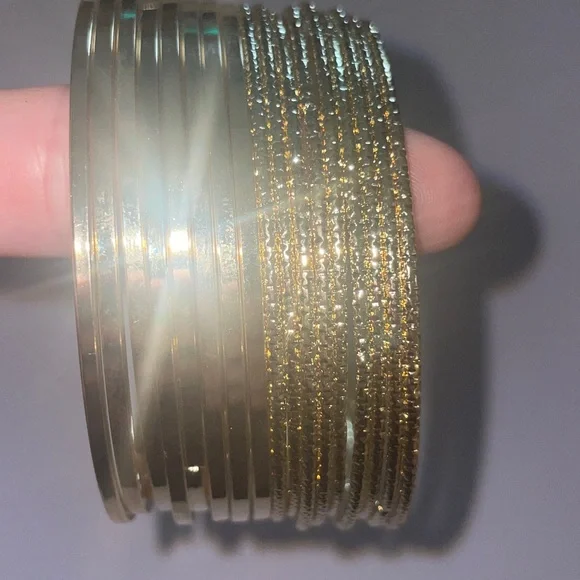 Brass Gold Bangle Set - Picture 4 of 5